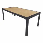 Udtrækbart bord til 300 cm med glideben i aluminium og teak - Felix Viadurini