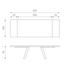 Udtrækbart bord til 300 cm i egefiner og aluminiumsbund - Travis Viadurini