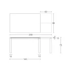 Udtrækkeligt bord 310 cm med laminatplade og metalunderlag - Spilla Viadurini