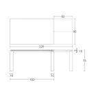 Udtrækkeligt bord 310 cm med laminatplade og metalunderlag - Spilla Viadurini