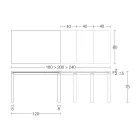 Udtrækkeligt bord 310 cm med laminatplade og metalunderlag - Spilla Viadurini