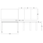 Udtrækkeligt bord 310 cm med laminatplade og metalunderlag - Spilla Viadurini