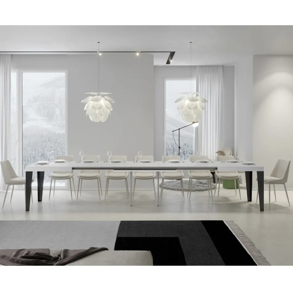 Udtrækkeligt bord til 440 cm i forskellige størrelser og finish Made in Italy - Strand Viadurini