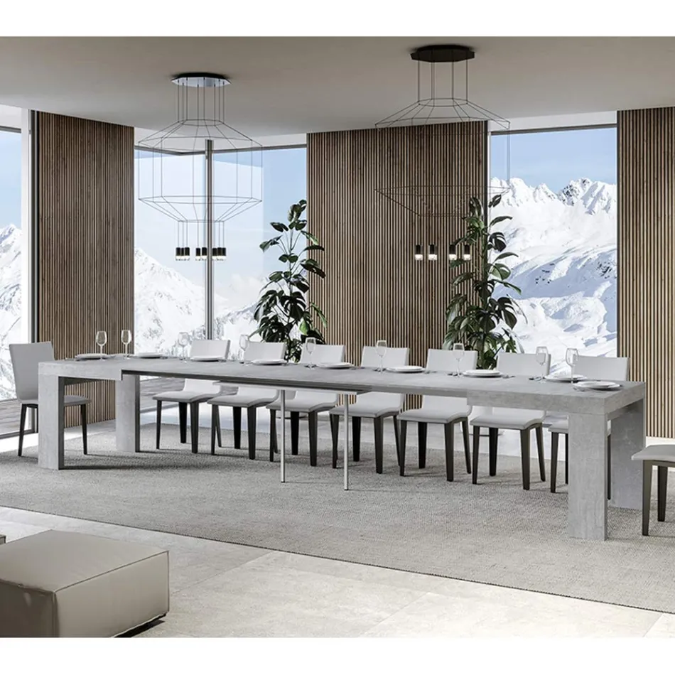 Udtrækkeligt bord til 440 cm i Made in Italy træmikropartikler - træ Viadurini