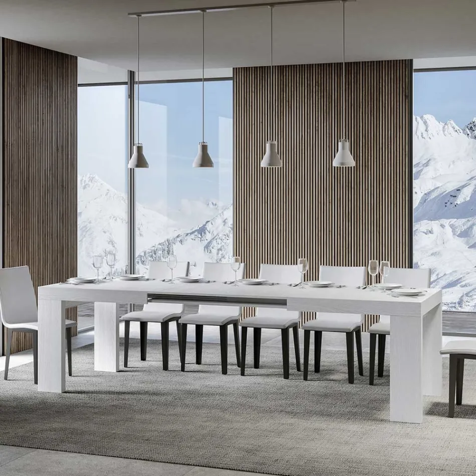 Udtrækkeligt bord til 440 cm i Made in Italy træmikropartikler - træ Viadurini