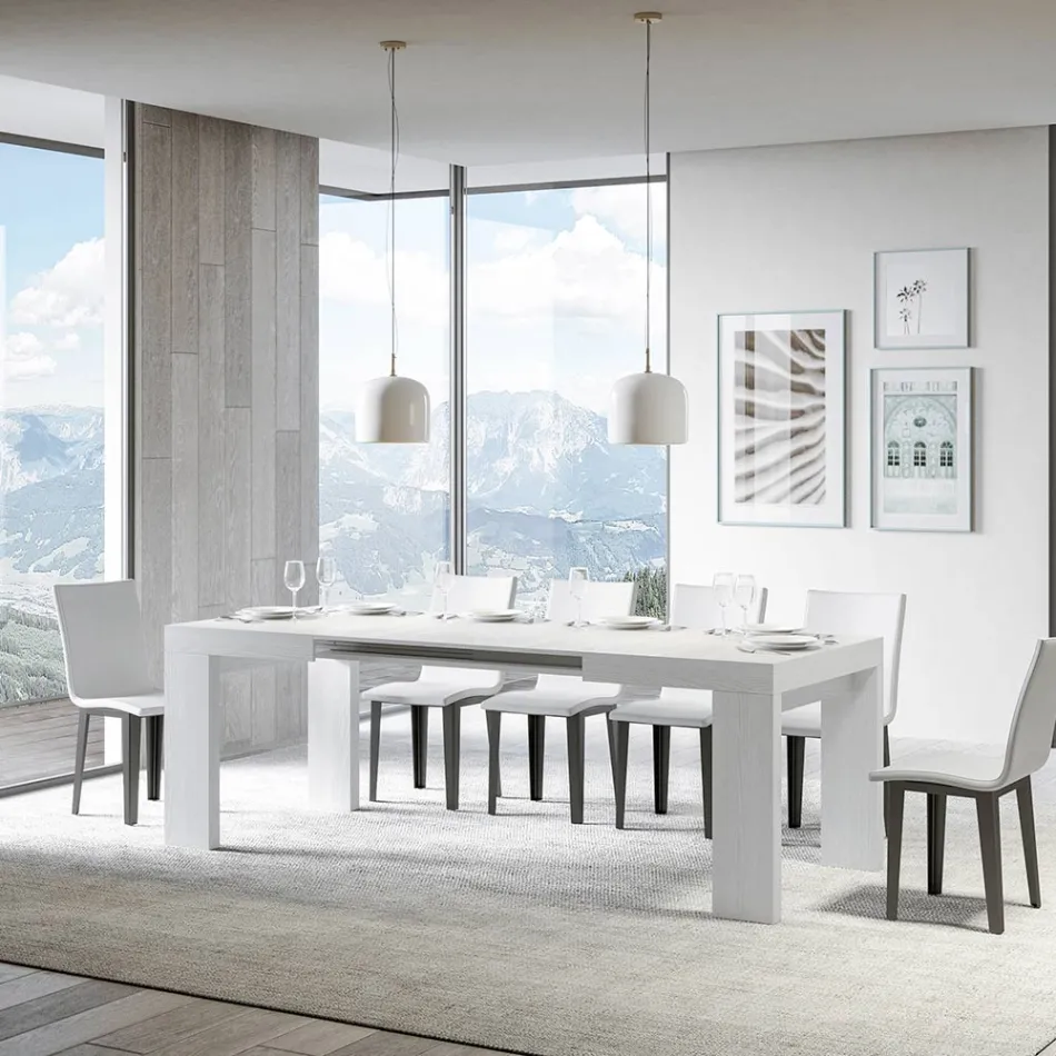 Udtrækkeligt bord til 440 cm i Made in Italy træmikropartikler - træ Viadurini