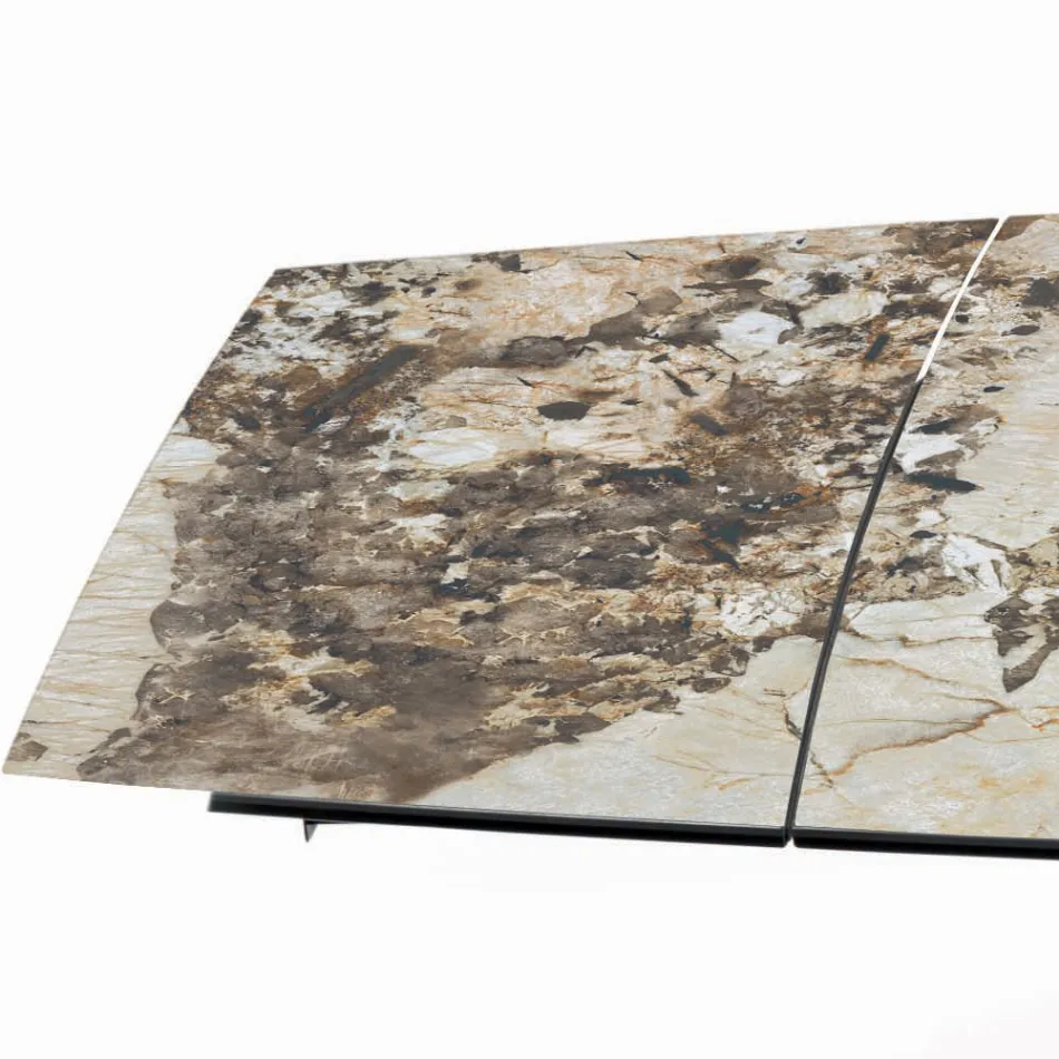 Udtrækkeligt tøndeformet bord med integrerede forlængere lavet i Italien - Grotta Viadurini