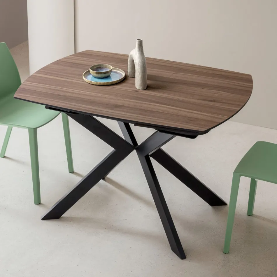 Udtrækkeligt tøndebord i lagdelt HPL med forskellige finish - Incontro Viadurini