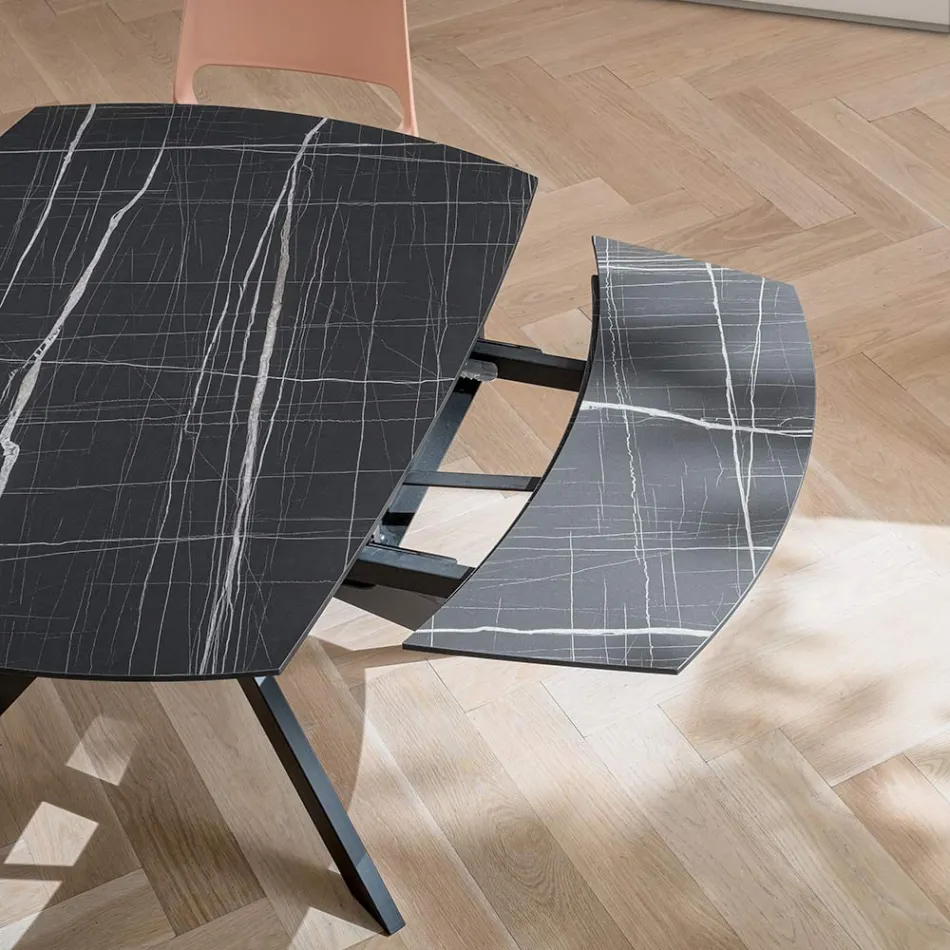 Udtrækkeligt tøndebord i lagdelt HPL med forskellige finish - Incontro Viadurini