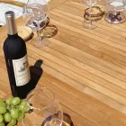 Udtrækkeligt sommerfuglebord til 210 cm i aluminium og teakplade - Incanto Viadurini