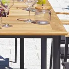 Udtrækkeligt sommerfuglebord til 210 cm i aluminium og teakplade - Incanto Viadurini