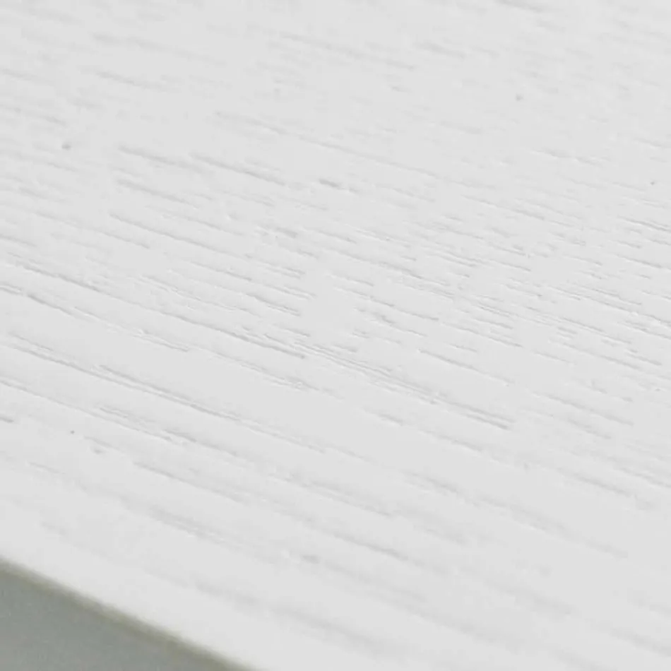 Hvid udtrækkeligt bord med Rico naturramme i massivt træ Viadurini