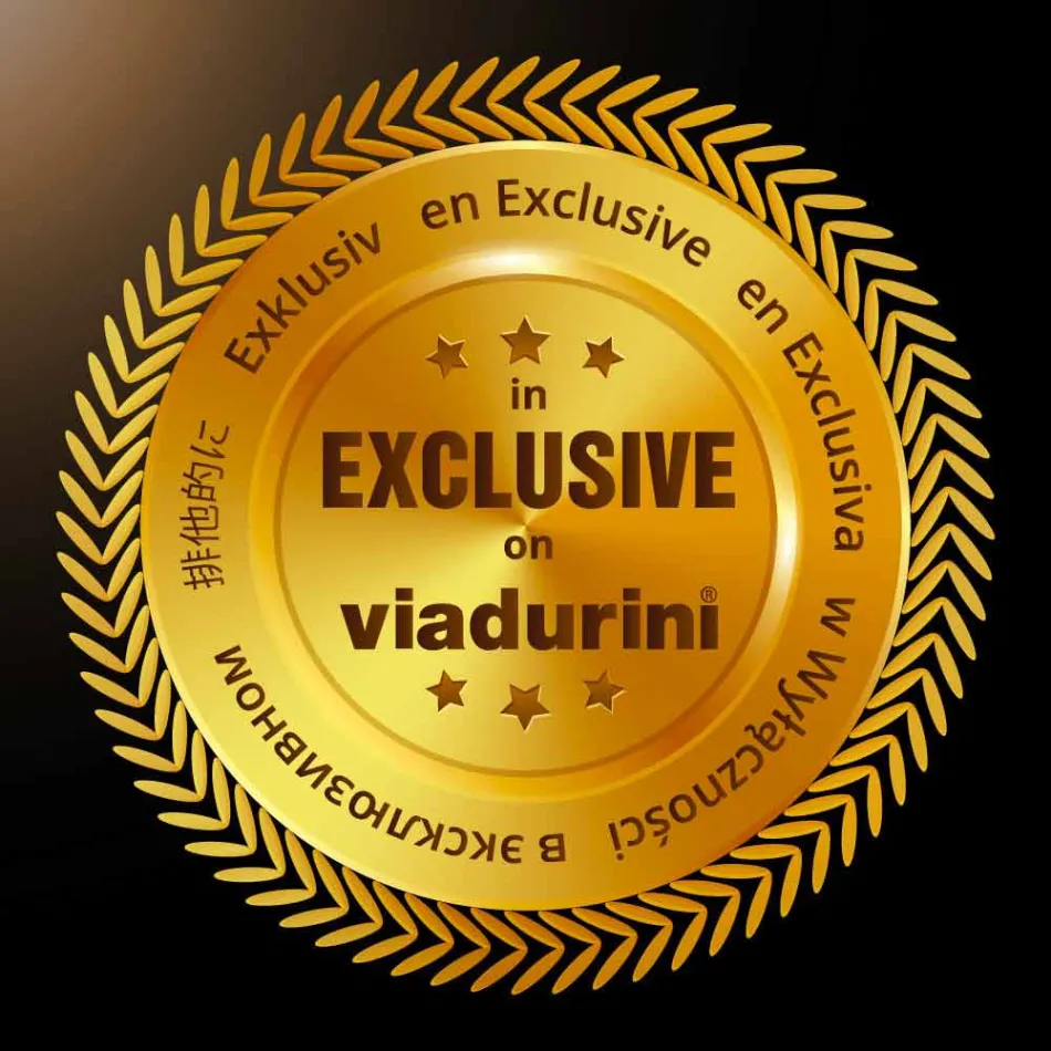 Hvid udtrækkeligt bord med Rico naturramme i massivt træ Viadurini