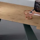 Udtrækkeligt bord med central forlænger i fineret træ - Aperol Viadurini