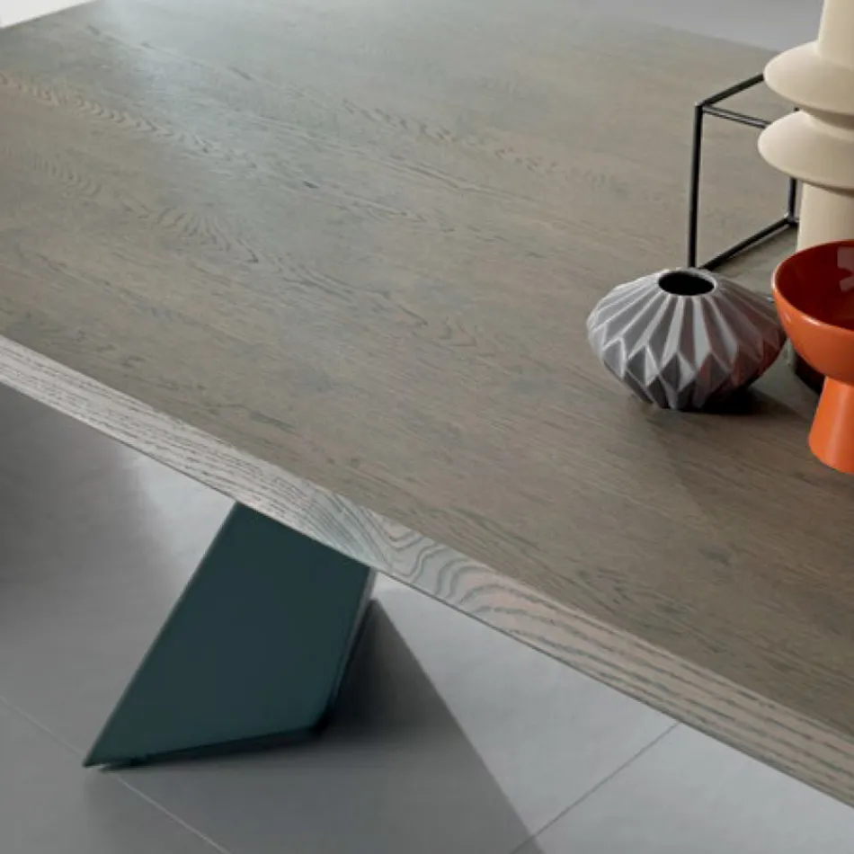 Udtræksbord med sideforlængelse i fineret træ - Aperol Viadurini