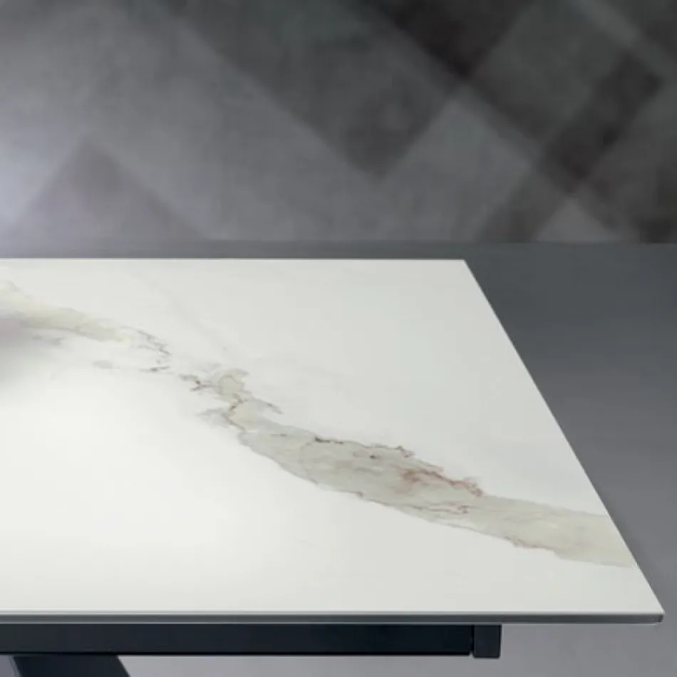 Udtrækkeligt bord med sideforlængelse i glaskeramik - Aperol Viadurini