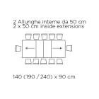 Udtrækkeligt bord med central åbning og foldekant Lavet i Italien - Dalmatisk Viadurini