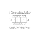Udtrækkeligt bord med synkroniseret central åbning i laminat - Settimmio Viadurini