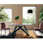 Udtrækkeligt bord med synkroniseret central åbning i laminat - Settimmio Viadurini