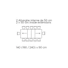 Udtrækkeligt bord med synkroniseret central åbning i laminat - Settimmio Viadurini