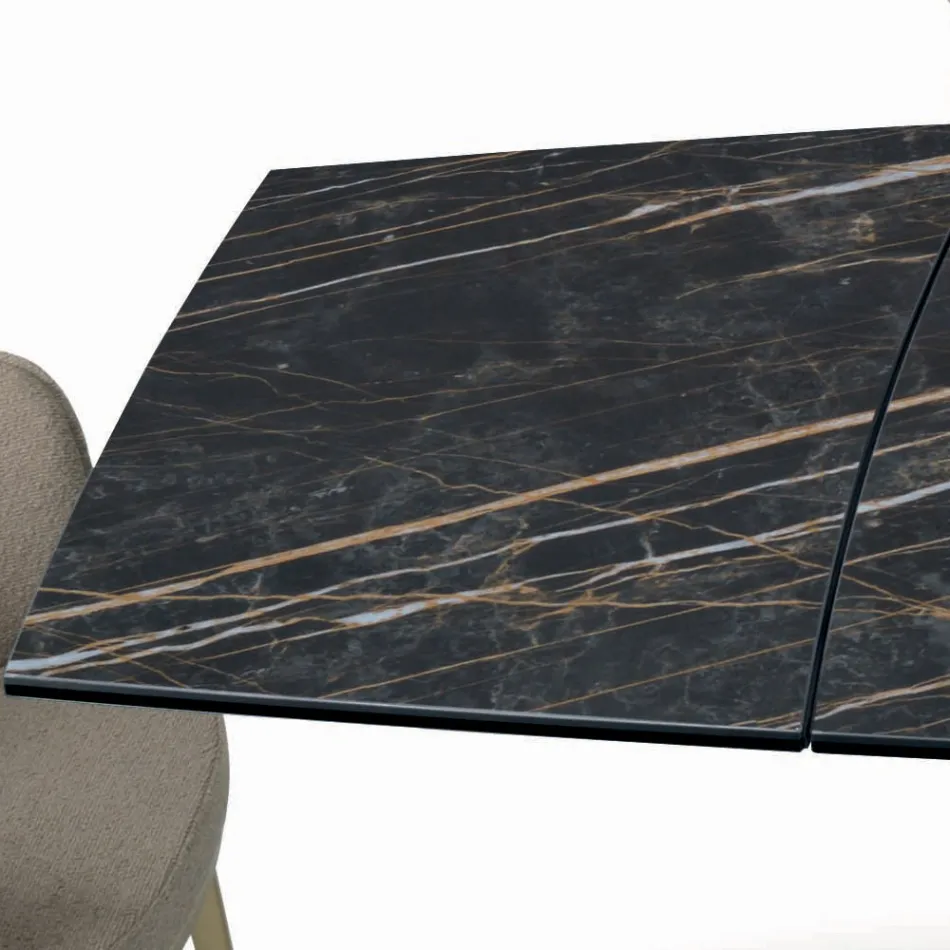 Udtrækkeligt bord med bund og top i forskellige finish lavet i Italien - Settimmio Viadurini