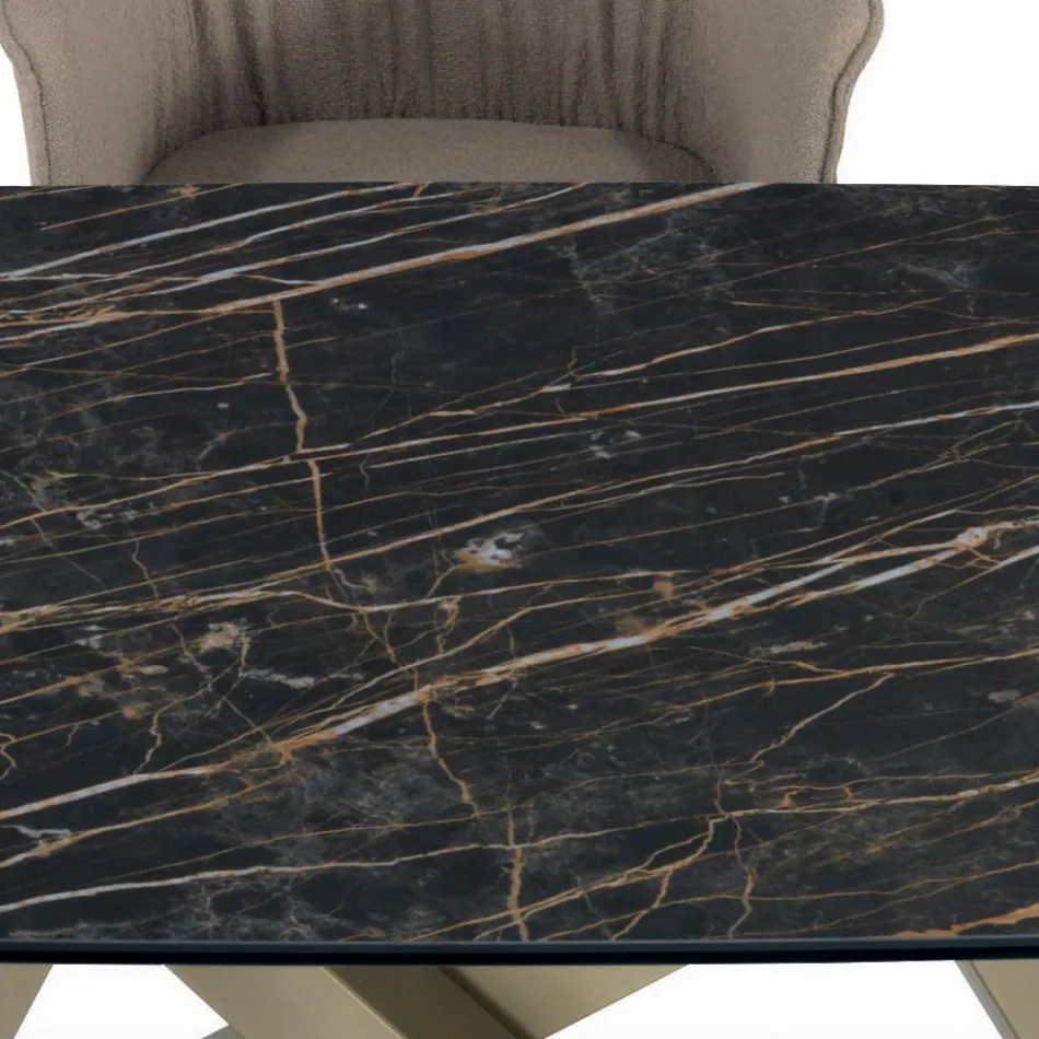 Udtrækkeligt bord med bund og top i forskellige finish lavet i Italien - Settimmio Viadurini