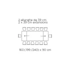 Udtrækkeligt bord med uregelmæssig afbarket kant lavet i Italien - briller Viadurini