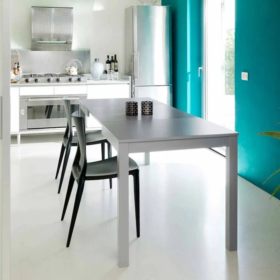 Udvideligt bord med ben i bøg træ, L130 / 210xP80cm, Denisio Viadurini