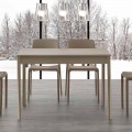 Moderne design udvideligt bord med ben i massivt træ Empoli