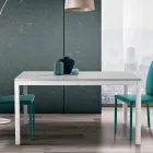 Udtrækkeligt bord med hvide metalben og melaminplade - Shaila Viadurini