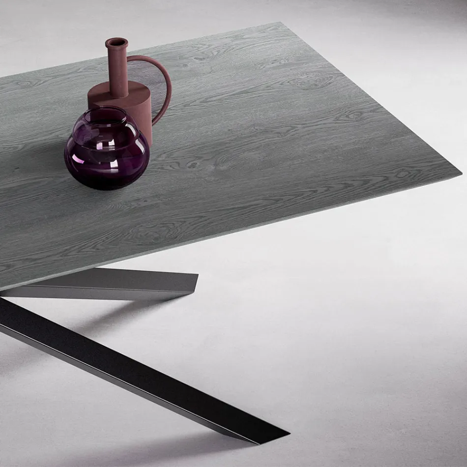 Udtrækkeligt bord med S70 ben lavet i Italien - Sagi Viadurini