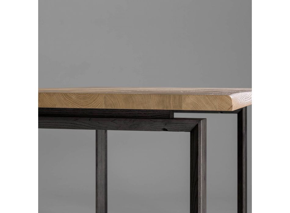 Udtrækkeligt bord med afbarket top og kant lavet i Italien - Aravis Viadurini