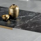 Udtrækkeligt bord med mørk marmor-look laminatplade - Anis Viadurini