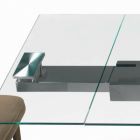 Udtrækkeligt bord med glasplade lavet i Italien - Equatore Viadurini