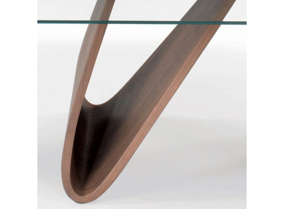 Udtrækkeligt bord med glasplade lavet i Italien - Equatore Viadurini