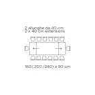 Udtrækkeligt bord med glasplade lavet i Italien - Equatore Viadurini