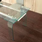 Lord udtrækkeligt bord med hærdet glasplade Viadurini