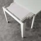 Udtrækkeligt bord med moderne hærdet glasplade Baltimora Viadurini