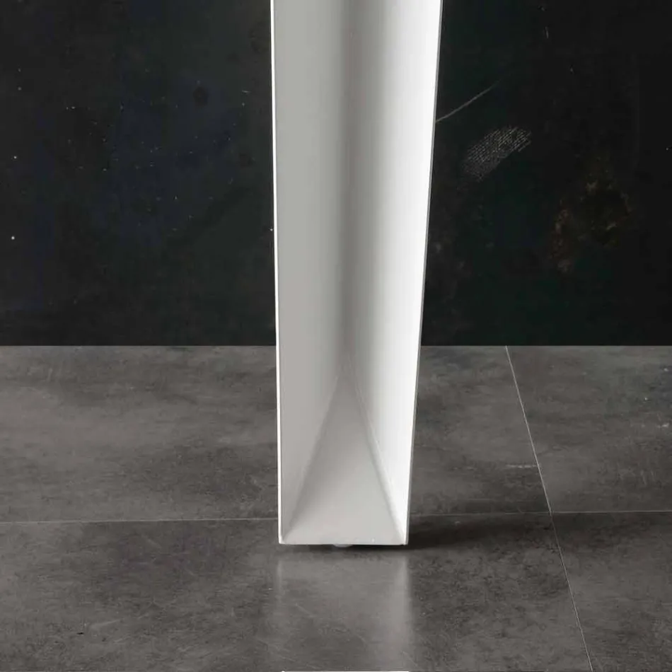 Udtrækkeligt bord med moderne hærdet glasplade Baltimora Viadurini