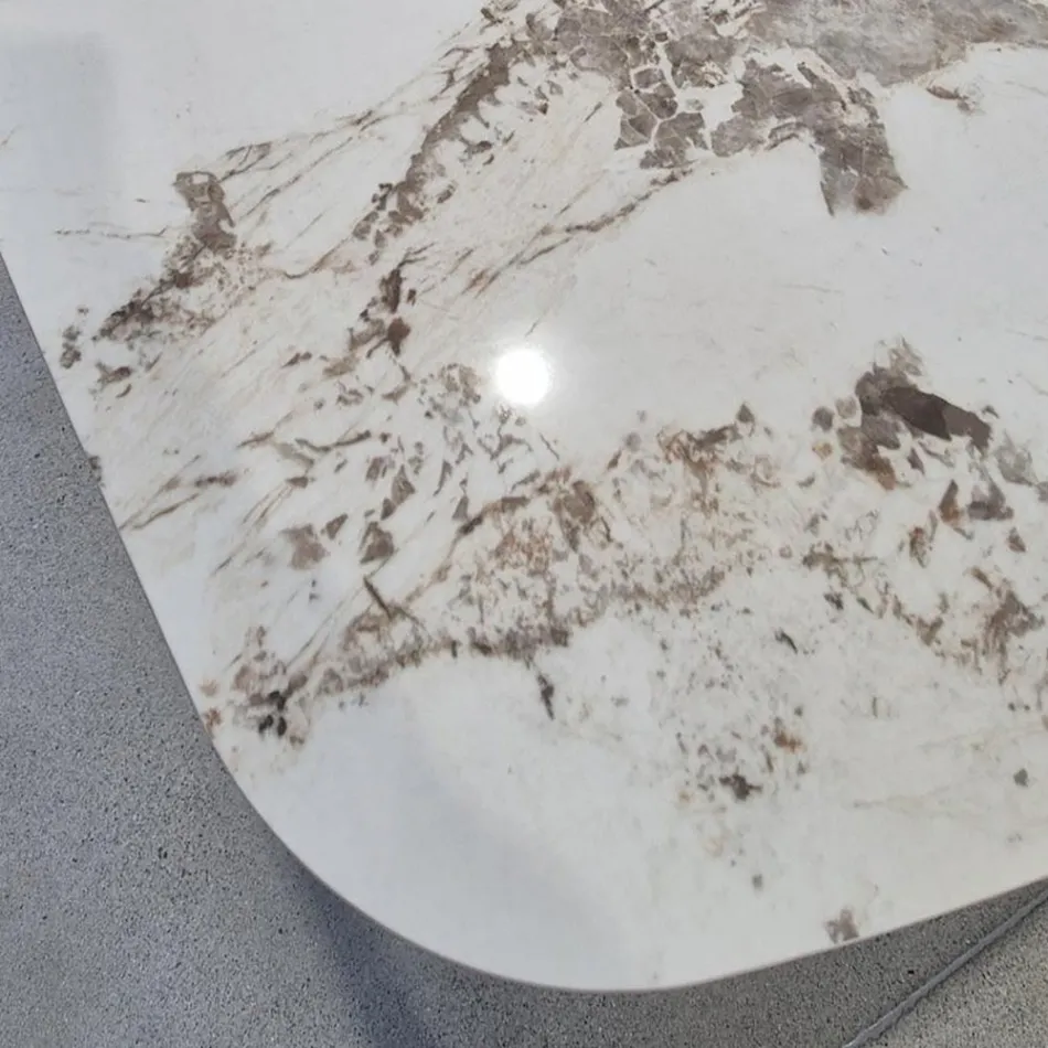 Udtrækkeligt bord fra 180 til 260 cm i sintret sten Gres med Pandora finish - Orion Viadurini