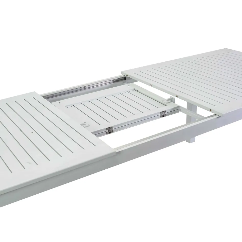 Udtrækkeligt havebord i aluminium med lamelplade - Passport Viadurini