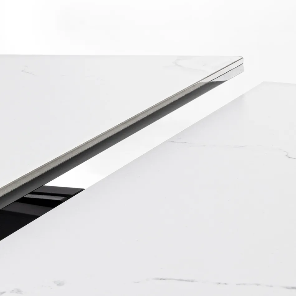 Udtrækkeligt Spisebord 240 cm Glas- og Keramikplade - Barone Viadurini