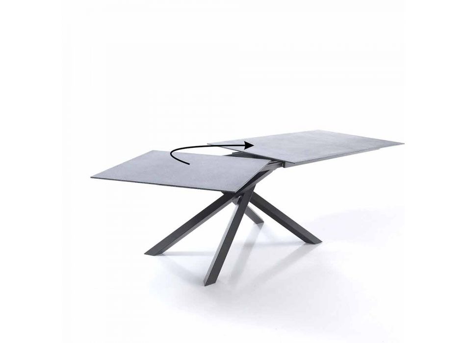 Udvideligt spisebord i glas og metal, Tristan Viadurini