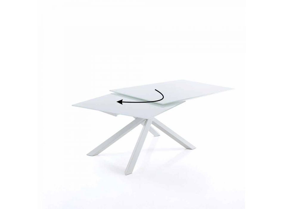 Udvideligt spisebord i glas og metal, Tristan Viadurini