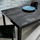 Udtrækkeligt stuebord med melaminplade og metalben - Shaila Viadurini