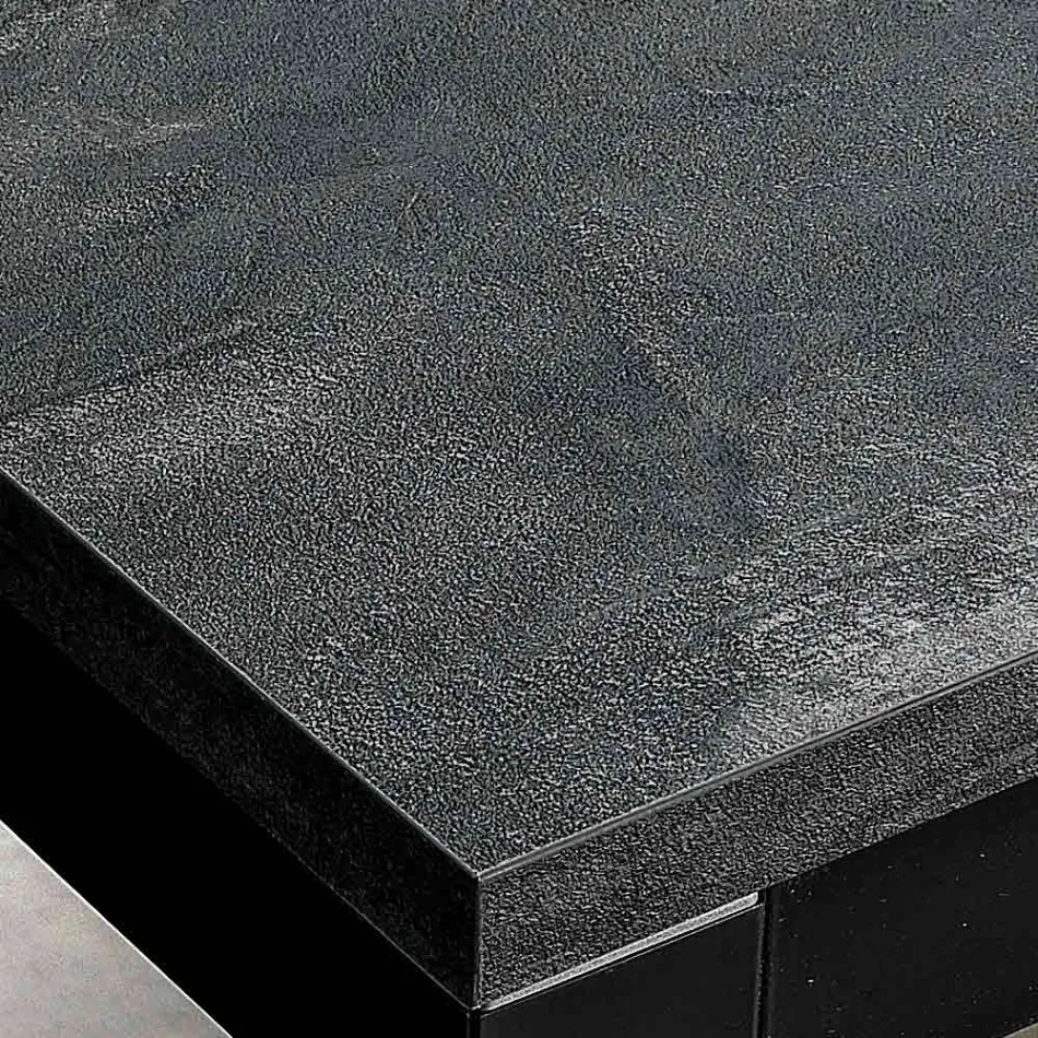 Udtrækkeligt stuebord med melaminplade og metalben - Shaila Viadurini