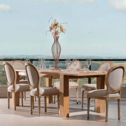 Udtrækkeligt stuebord lavet af massivt teaktræ - Fidia Viadurini