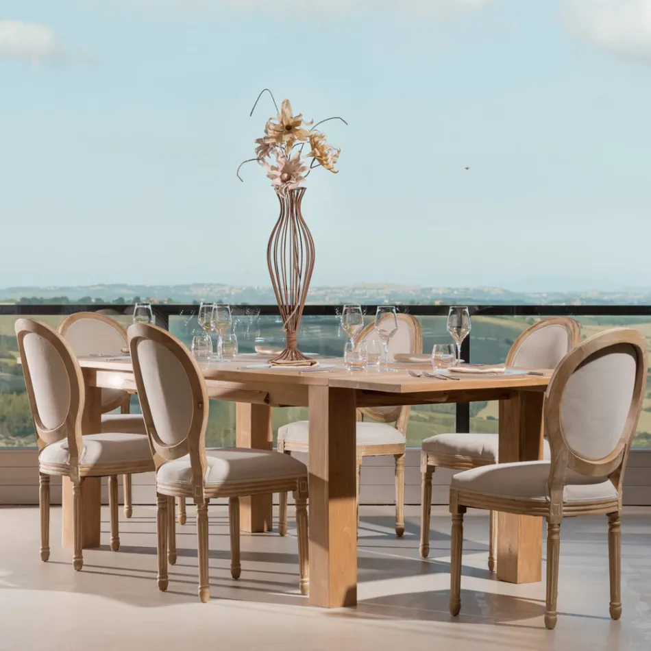 Udtrækkeligt stuebord lavet af massivt teaktræ - Fidia Viadurini