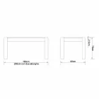 Udvideligt designbord i egetræ, L160 / 260xP90cm, Jacob Viadurini