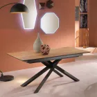 Udtrækkeligt designbord med metalben, Lucera Viadurini